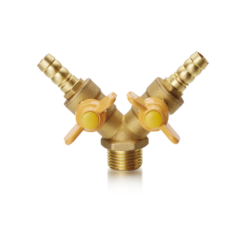 YH-208 Brass Ball Valve（M/Double Hose Connector）